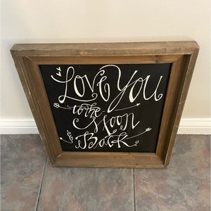 “Love You to the Moon and Back” Wood Framed Wall Decor